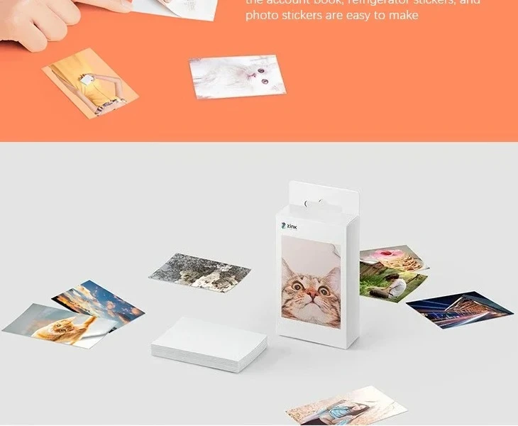 Original 100% Mijia ZINK Pocket Printer Paper Self-adhesive Photo Print 50pcs Sheets For Xiaomi 3-inch Mini Pocket Photo Printer