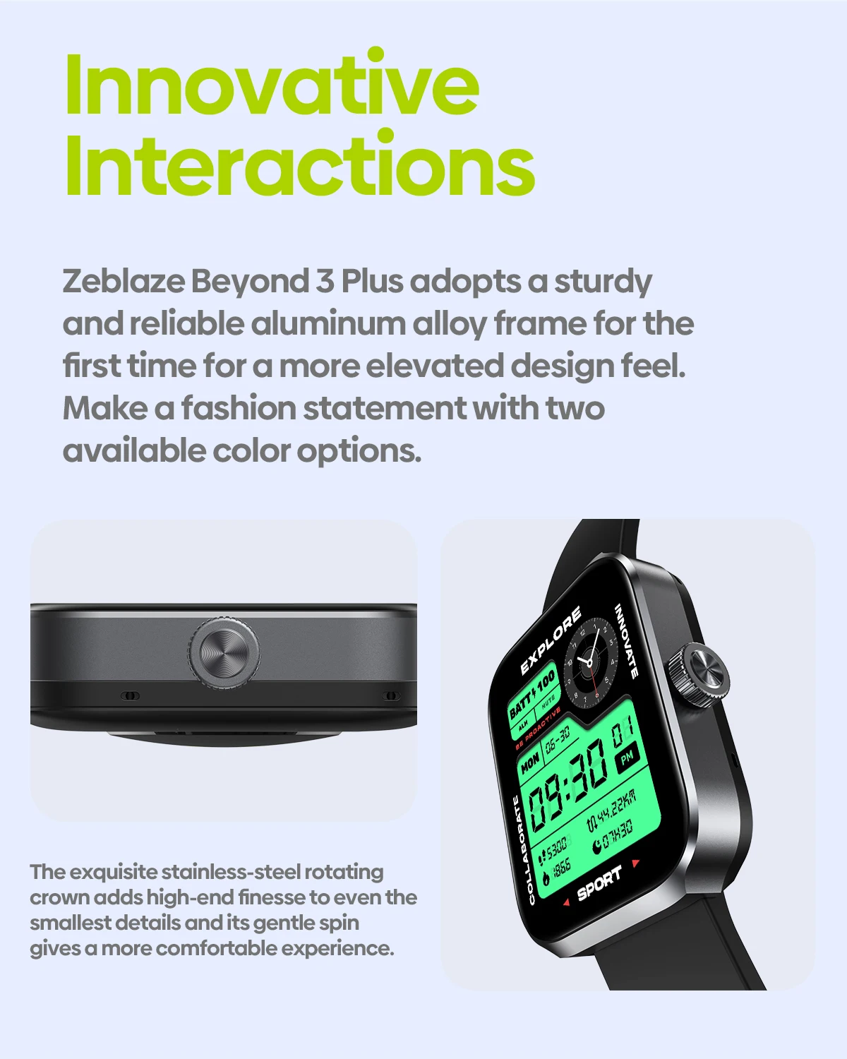 New Zeblaze Beyond 3 Plus GPS Smart Watch 1.78'' AMOLED Display Built-in Alexa Make/Receive Phone Calls 3ATM Sports Smartwatch