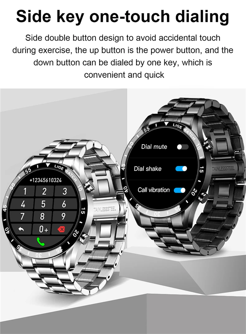 LIGE 2026 Smart Watch For Men Full Circle Touch Screen Bluetooth Call Men Smartwatch Waterproof Sport Activity Fitness Watch+Box