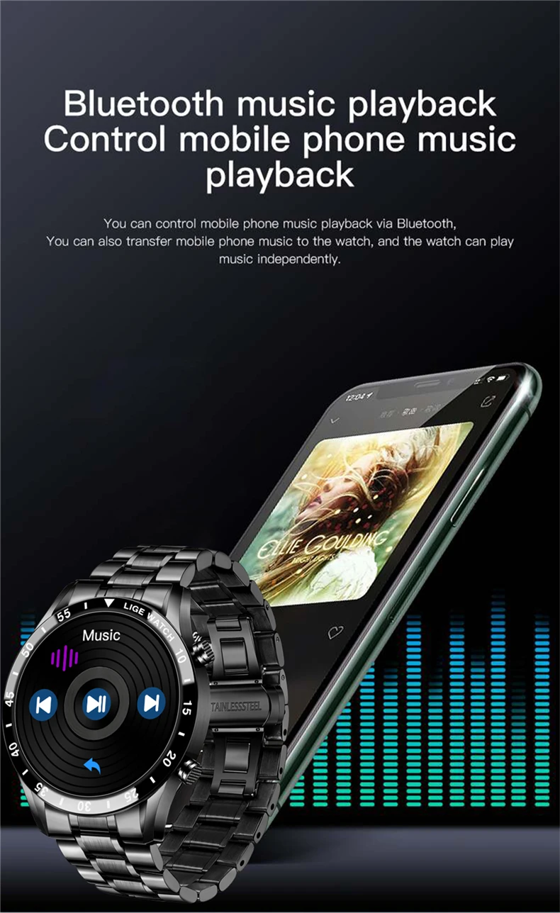 LIGE 2026 Smart Watch For Men Full Circle Touch Screen Bluetooth Call Men Smartwatch Waterproof Sport Activity Fitness Watch+Box