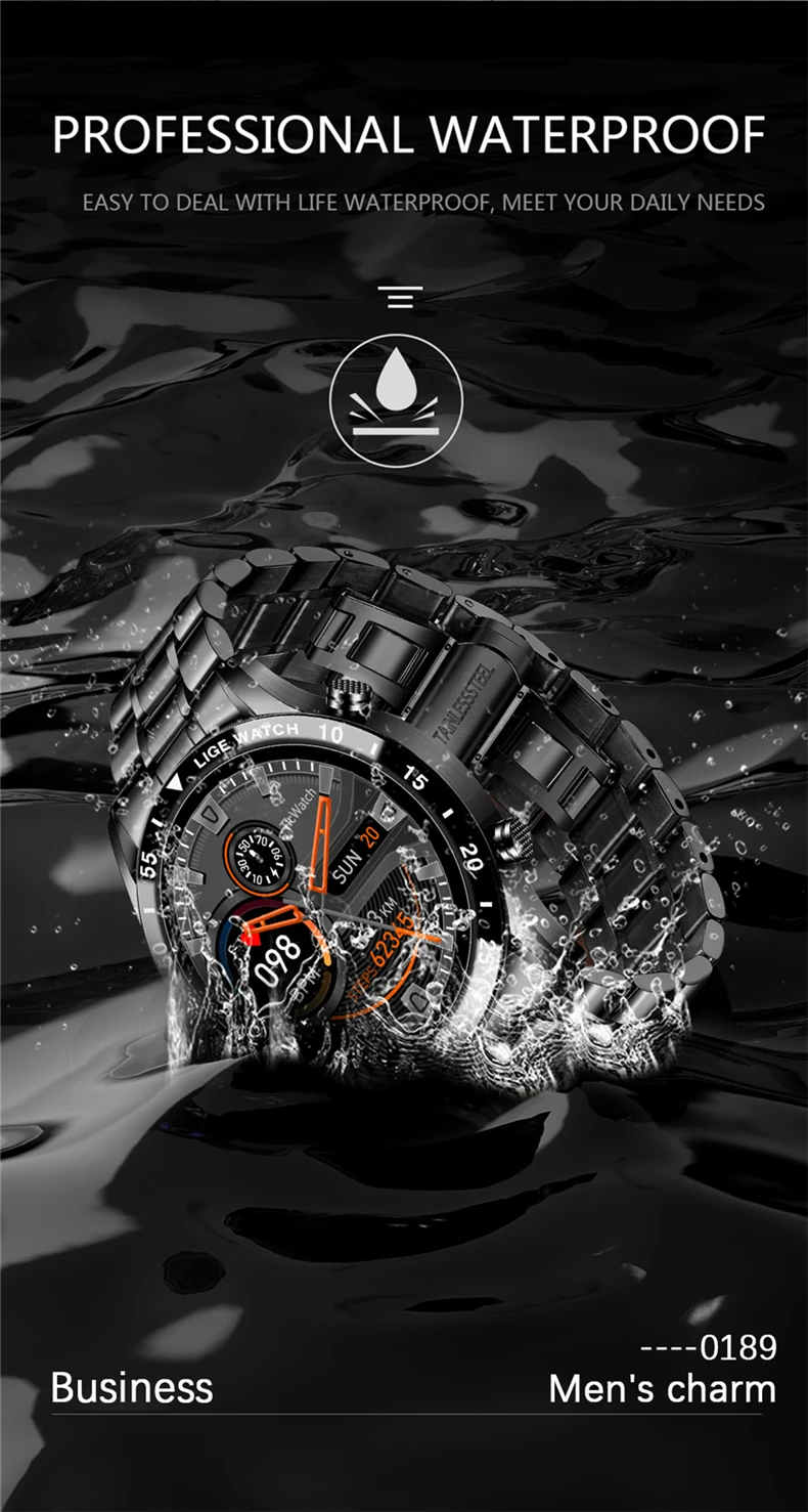 LIGE 2026 Smart Watch For Men Full Circle Touch Screen Bluetooth Call Men Smartwatch Waterproof Sport Activity Fitness Watch+Box