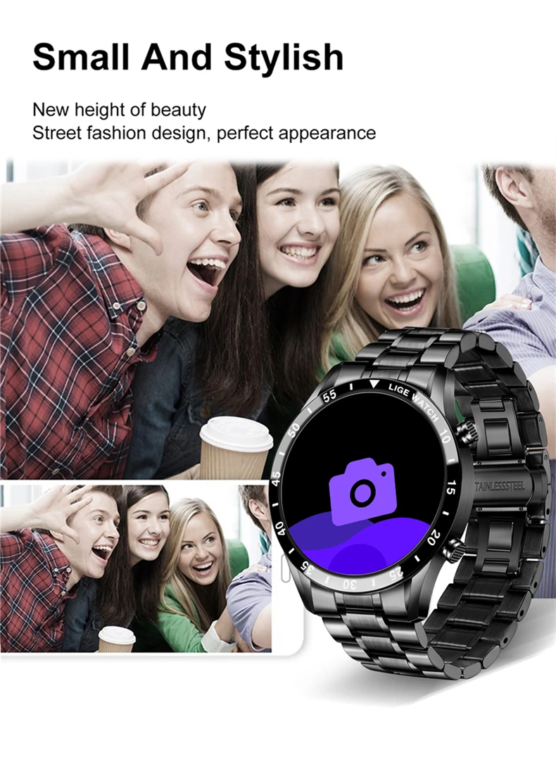 LIGE 2026 Smart Watch For Men Full Circle Touch Screen Bluetooth Call Men Smartwatch Waterproof Sport Activity Fitness Watch+Box