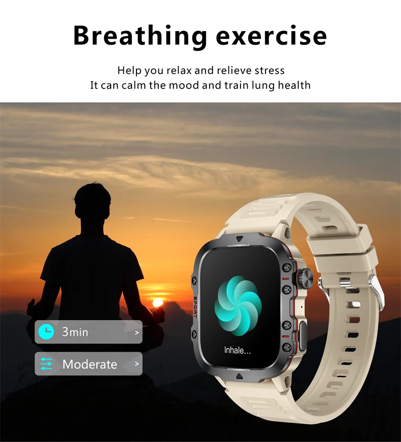 2026 Rugged Military Smart Watch Men Outdoor Watches lP68 Waterproof 2.01" Al Voice Bluetooth Call Smartwatch For Android lOS