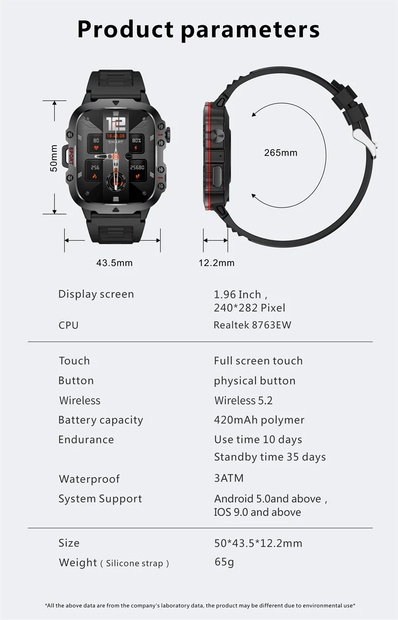 2026 Rugged Military Smart Watch Men Outdoor Watches lP68 Waterproof 2.01" Al Voice Bluetooth Call Smartwatch For Android lOS