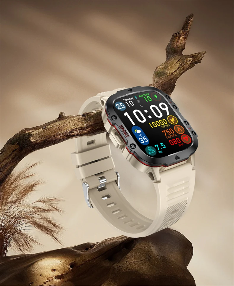 2026 Rugged Military Smart Watch Men Outdoor Watches lP68 Waterproof 2.01" Al Voice Bluetooth Call Smartwatch For Android lOS