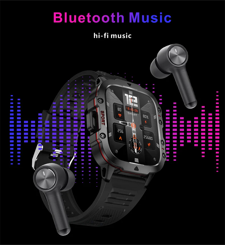 2026 Rugged Military Smart Watch Men Outdoor Watches lP68 Waterproof 2.01" Al Voice Bluetooth Call Smartwatch For Android lOS