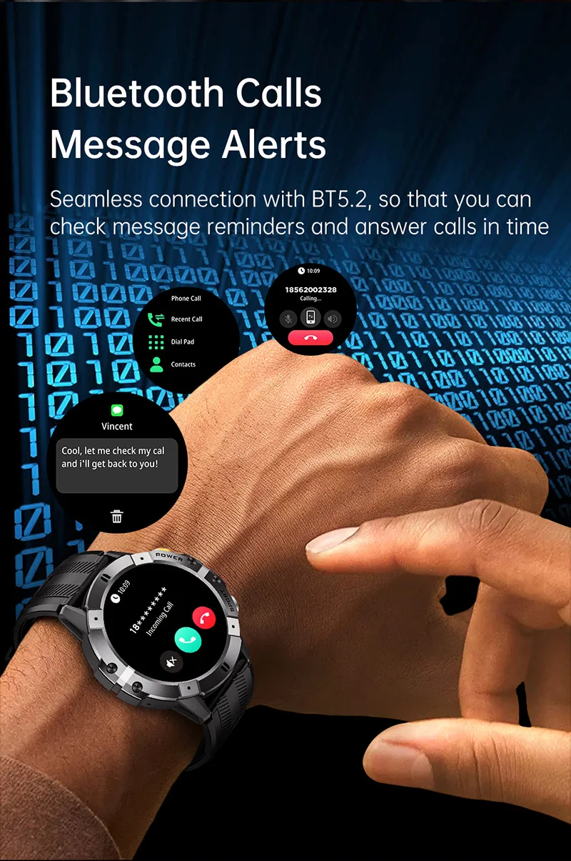 CUBOT C29 SmartWatch 1.52-inch 1ATM Waterproof Sport Watch for Men 410mAh Battery, Bluetooth Call, Heart Rate&24H Health Monitor