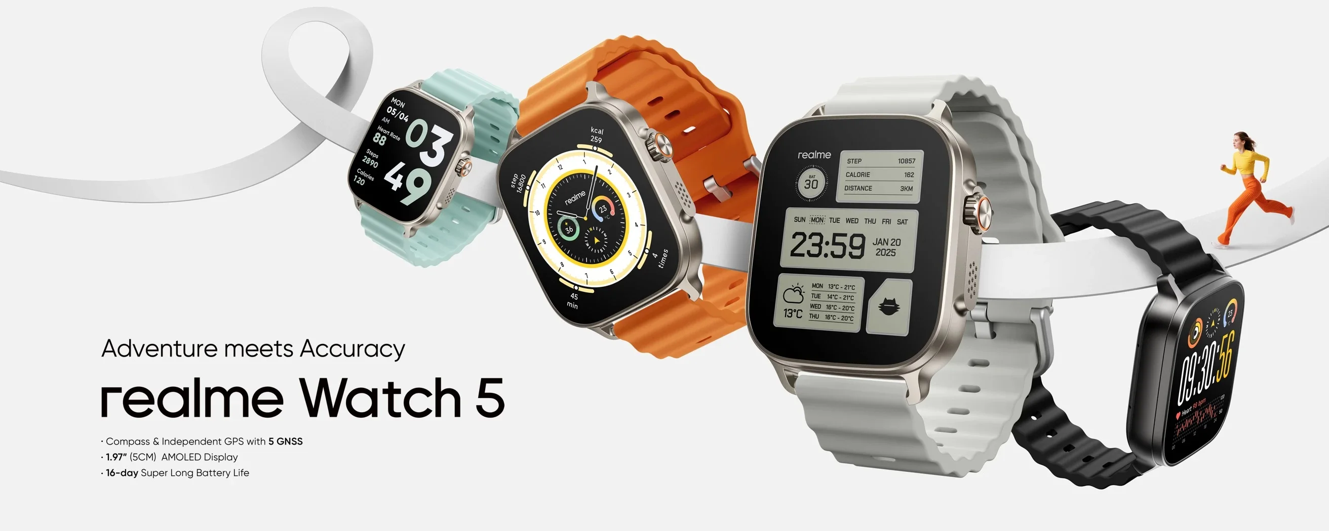 realme watch 5 1.97" 600nits AMOLED 460mAh 14-Day Battery Life 300+ Themes Support GPS GNSS Global Version 100% original