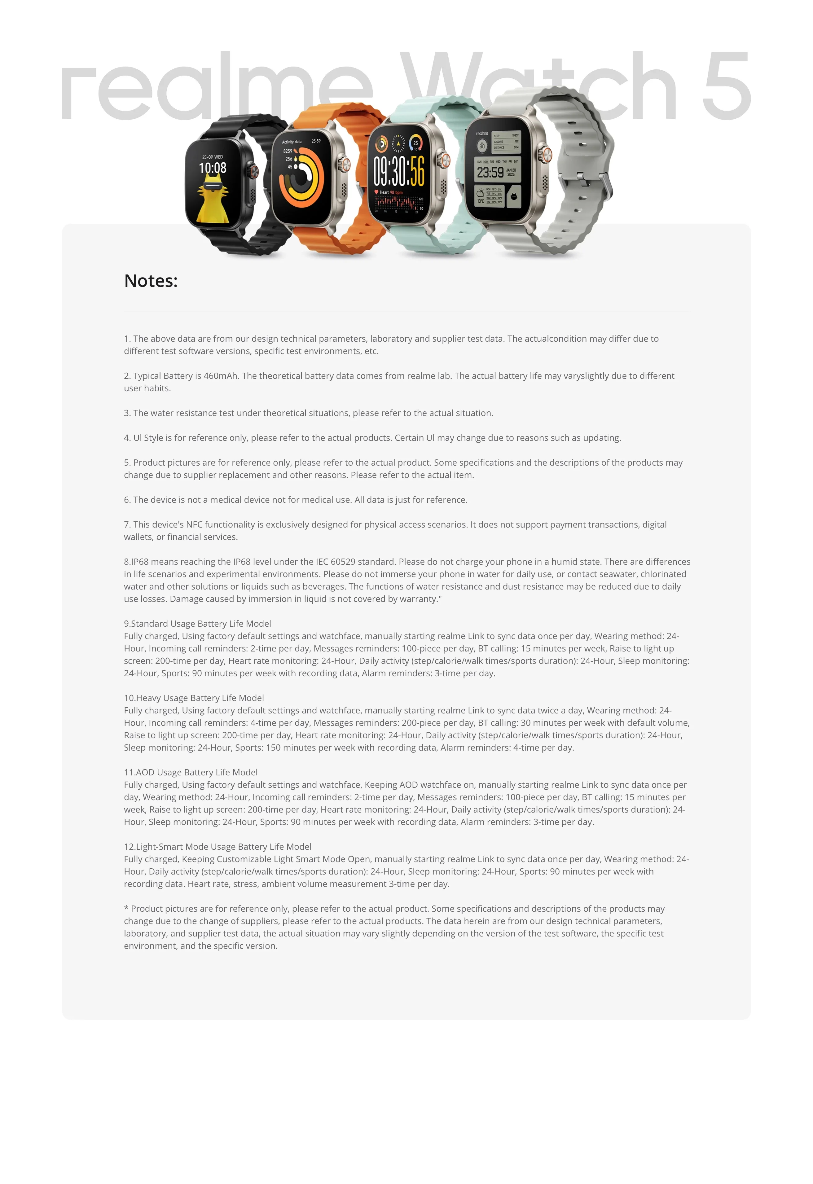 realme watch 5 1.97" 600nits AMOLED 460mAh 14-Day Battery Life 300+ Themes Support GPS GNSS Global Version 100% original