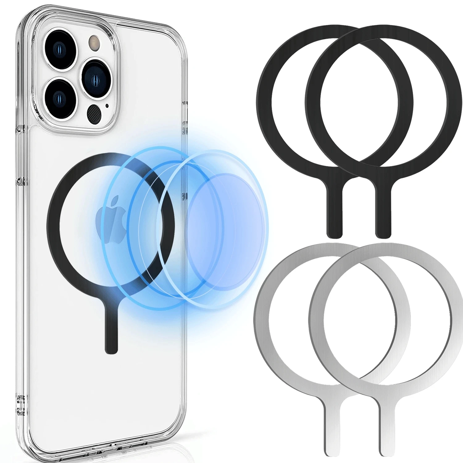 Universal Magnet Sticker Magnetic Adapter Ring Suitable for Magsafe IPhone Wireless Charging Cellphone Round Metal Plate Ring