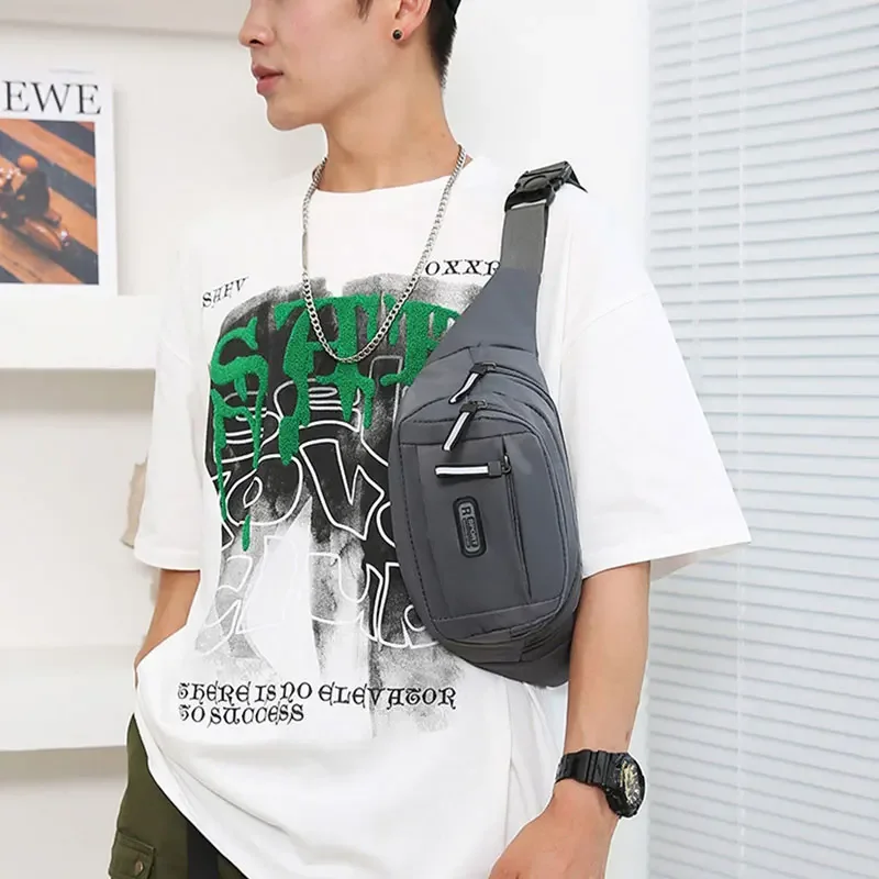 Men Canvas Fit Waistpack Mobile Fanny Waist Packs Men's Sports Outdoor Leisure Running Anti Theft Ultra Thin Invisible Waist Bag