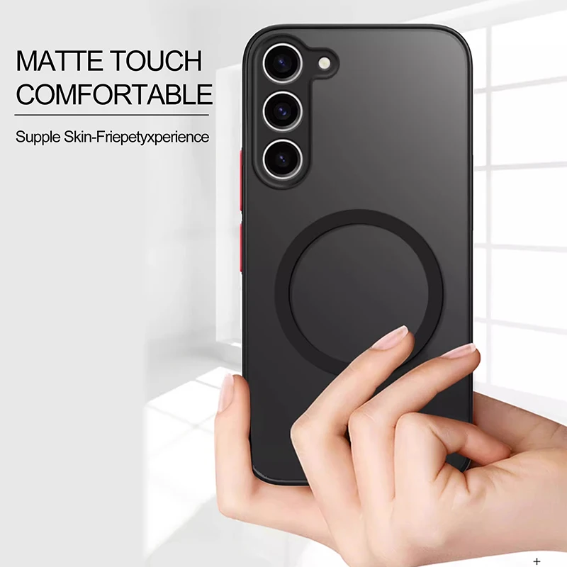 S26 S25 Ultra Plus Case Armor Matte Magnetic For Samsung Galaxy S26 S25 S24 S23 Ultra Plus Cases Frosted Wireless Charge Cover
