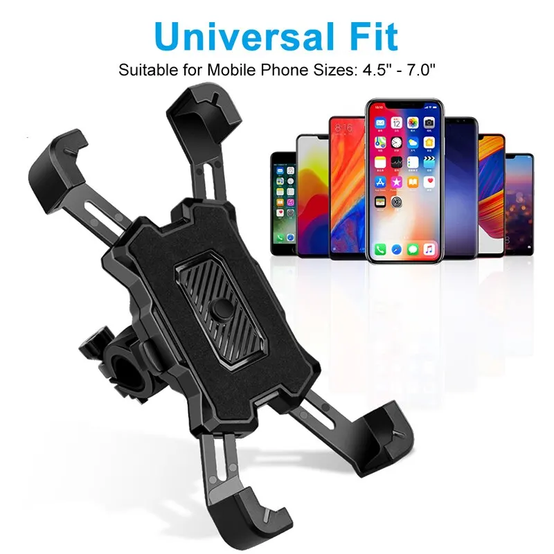 Bike Phone Holder 360° Rotatable Universal Bicycle Motorcycle Phone Holder for Mobile Phone Stand Shockproof Bracket GPS Clip