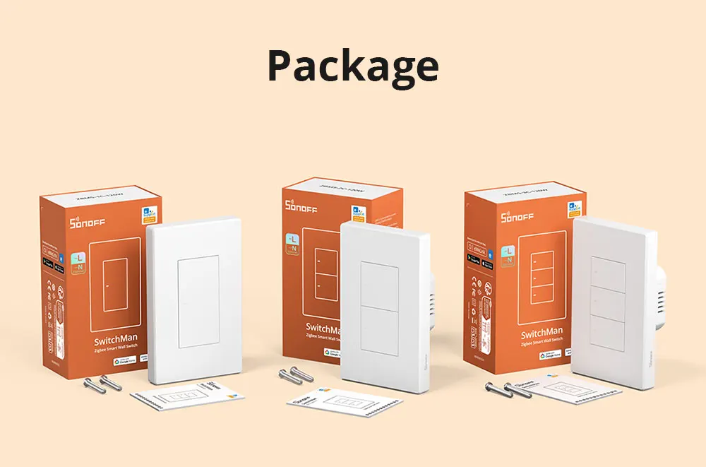 SONOFF ZBM5 SwitchMan Zigbee Smart Wall Switch Supports No Neutral and Neutral Wire Detach Relay Mode Works with Home Assistant