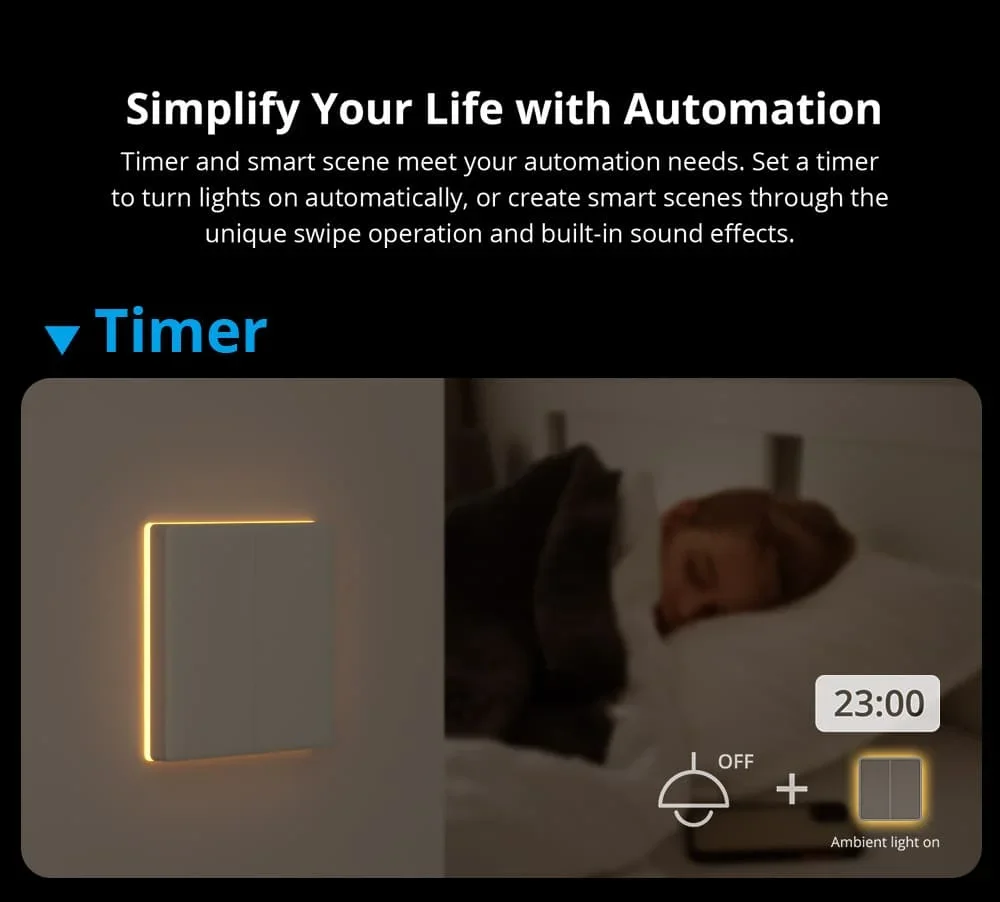 SONOFF Ultimate T5 Smart Wall Switch TX Full Touch Access LED Light Edge Multi-Sensory EWeLink Remote Control Via Alexa Google