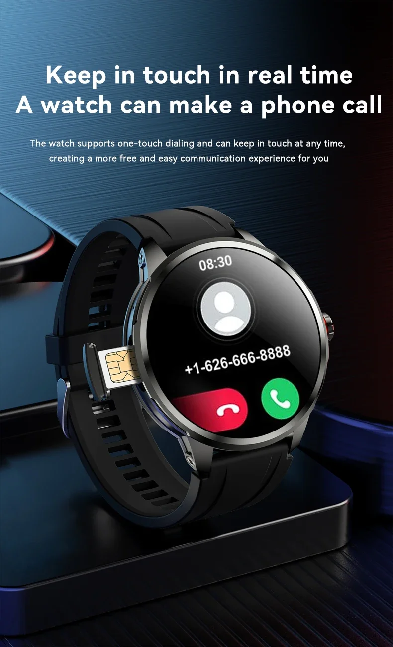 4G Full Network GPS Smart Watch 720*720 AMOLED 2100mah 16GB+256GB RAM Camera Video Call WIFI Google APPS Download 5G Smartwatch