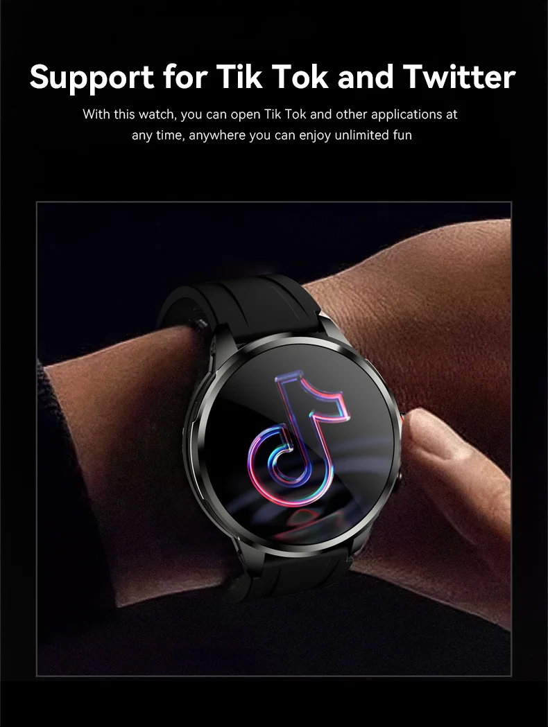 4G Full Network GPS Smart Watch 720*720 AMOLED 2100mah 16GB+256GB RAM Camera Video Call WIFI Google APPS Download 5G Smartwatch