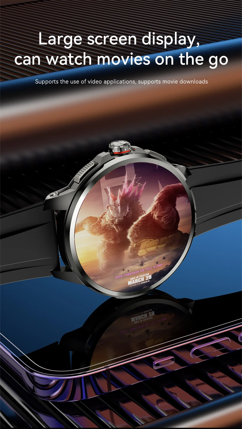 4G Full Network GPS Smart Watch 720*720 AMOLED 2100mah 16GB+256GB RAM Camera Video Call WIFI Google APPS Download 5G Smartwatch