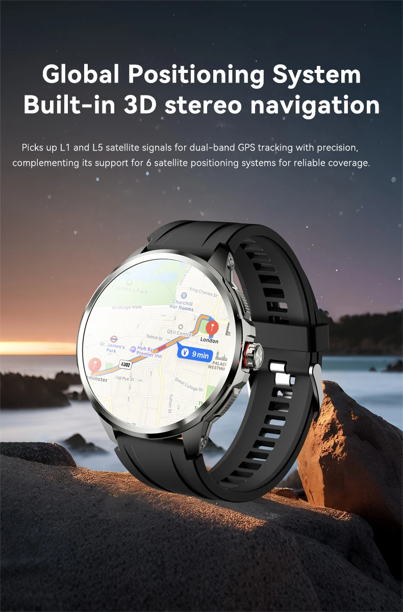 4G Full Network GPS Smart Watch 720*720 AMOLED 2100mah 16GB+256GB RAM Camera Video Call WIFI Google APPS Download 5G Smartwatch