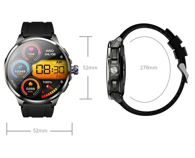 4G Full Network GPS Smart Watch 720*720 AMOLED 2100mah 16GB+256GB RAM Camera Video Call WIFI Google APPS Download 5G Smartwatch