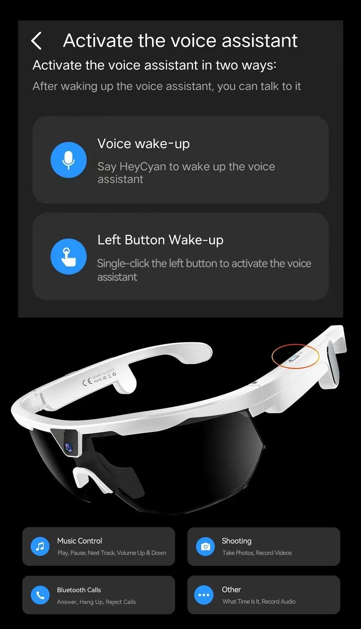 Outdoor Sports Sunglasses 2026 New Smart Cycling Glasses BT Call AI Translation AI Conversation 32MP HD Photo 8MP HD Camera
