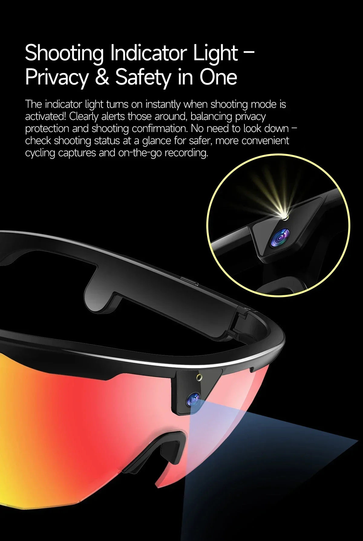 Outdoor Sports Sunglasses 2026 New Smart Cycling Glasses BT Call AI Translation AI Conversation 32MP HD Photo 8MP HD Camera
