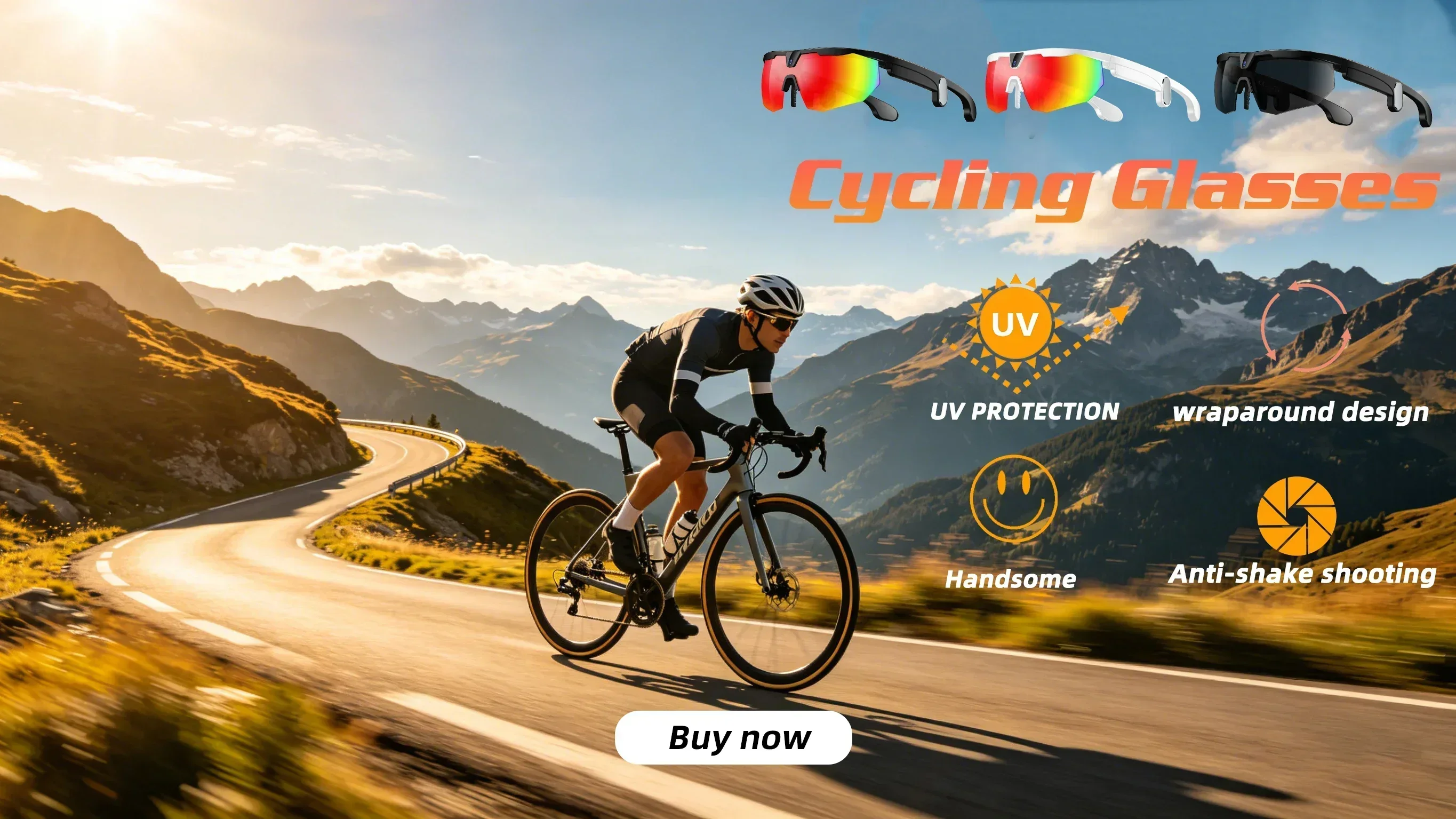 Outdoor Sports Sunglasses 2026 New Smart Cycling Glasses BT Call AI Translation AI Conversation 32MP HD Photo 8MP HD Camera