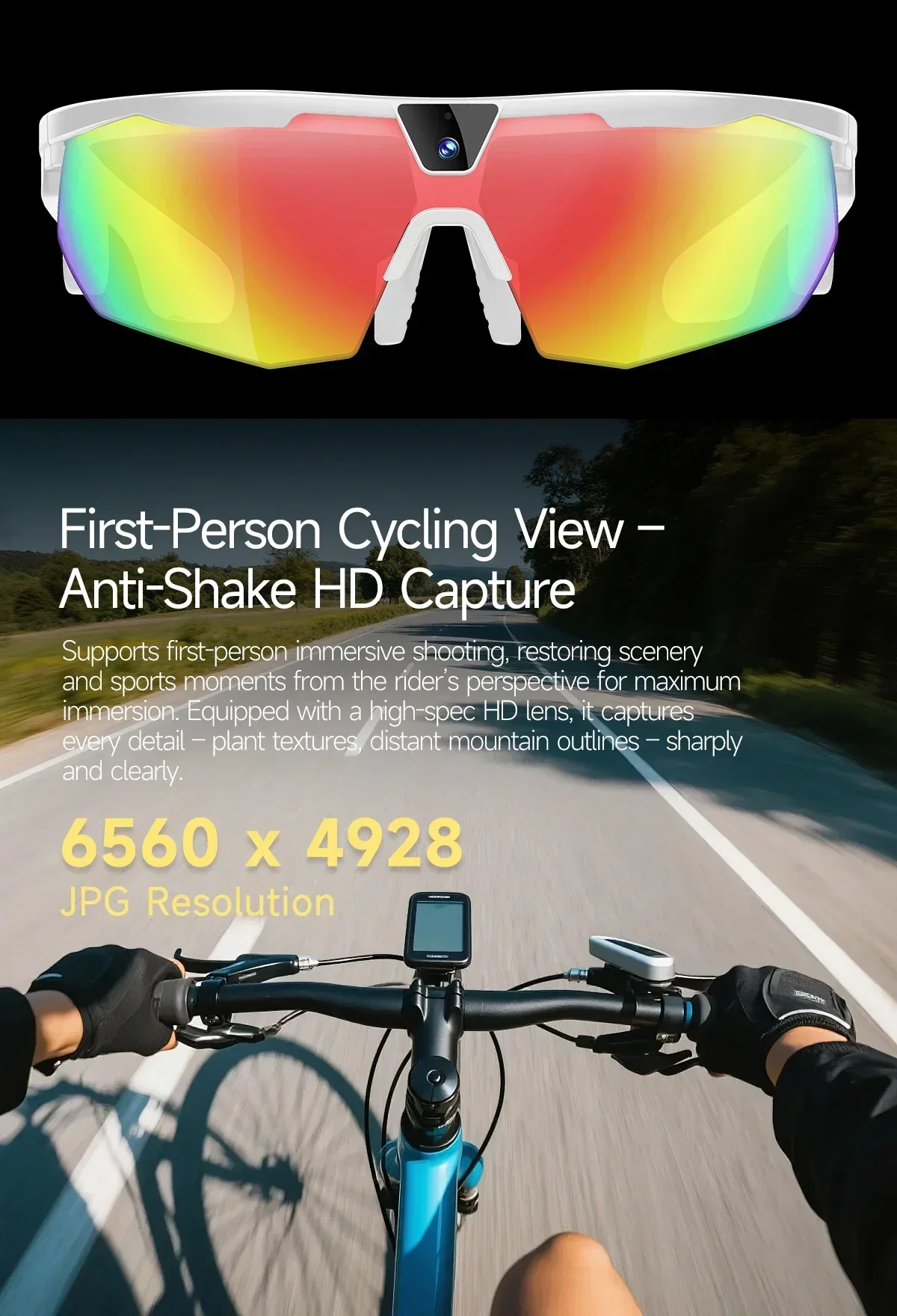 Outdoor Sports Sunglasses 2026 New Smart Cycling Glasses BT Call AI Translation AI Conversation 32MP HD Photo 8MP HD Camera