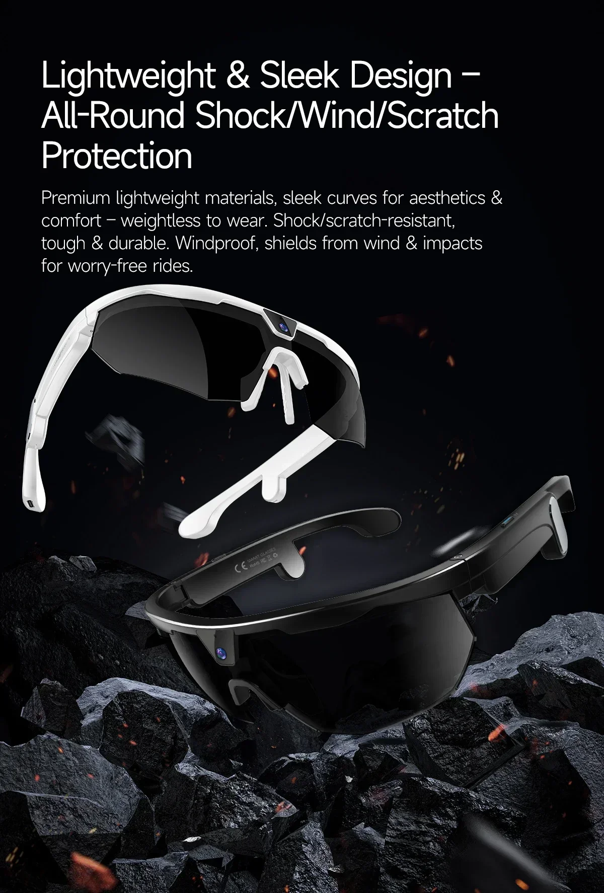 Outdoor Sports Sunglasses 2026 New Smart Cycling Glasses BT Call AI Translation AI Conversation 32MP HD Photo 8MP HD Camera