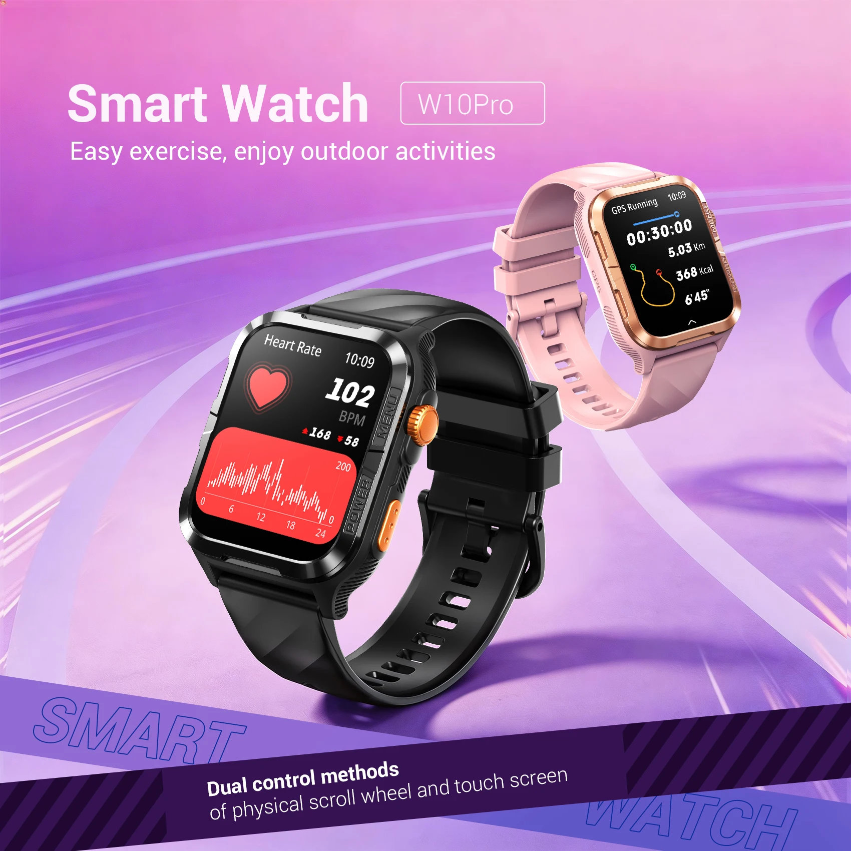 【World premiere】Blackview W10 PRO Smart watch 1.83" Display Outdoor GPS DA GPT 600mAh with LED Flashlight Bluetooth Calling