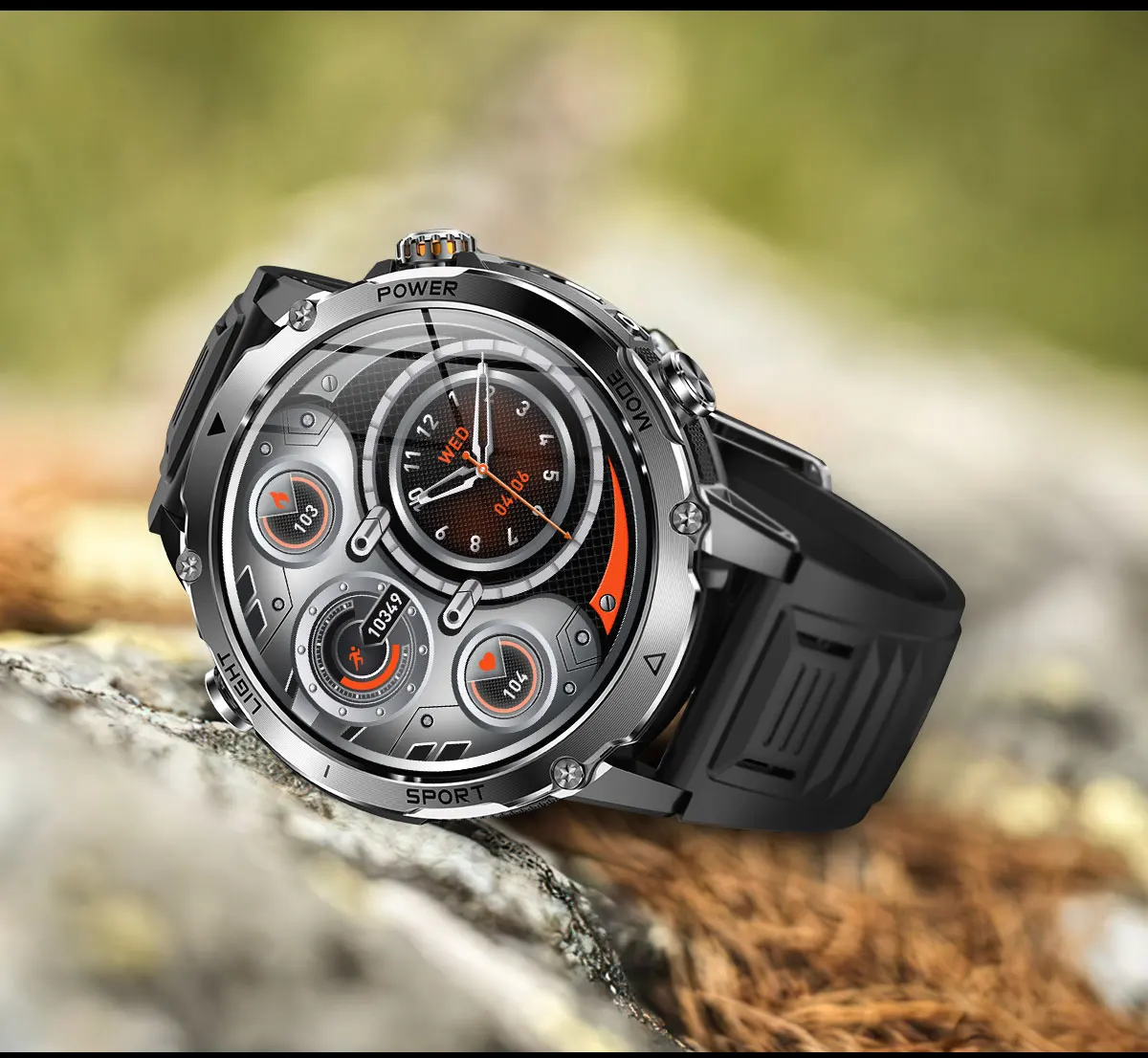 Military TANK Smart Watch 1400mAh Big Battery 10ATM Waterproof Rugged Outdoor SOS Alert Heart Rate Fitness Trackr Smart Bracelet