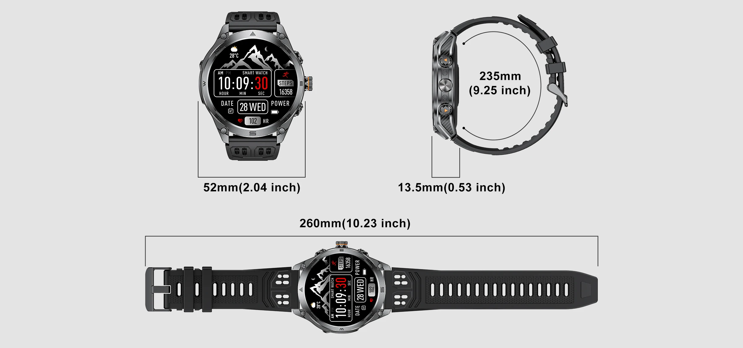2026New ULtra Military Grade 1000mAh Battery SmartWatch Built in GPS Compass 10ATM Waterproof Sports 1.73 AMOLED Smart watch Men