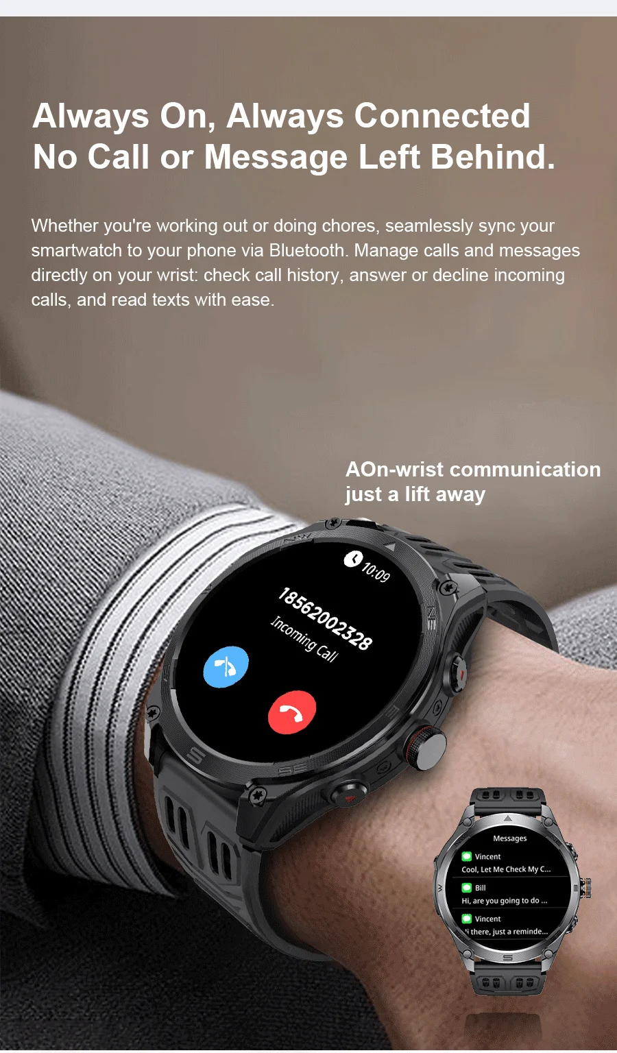 2026New ULtra Military Grade 1000mAh Battery SmartWatch Built in GPS Compass 10ATM Waterproof Sports 1.73 AMOLED Smart watch Men