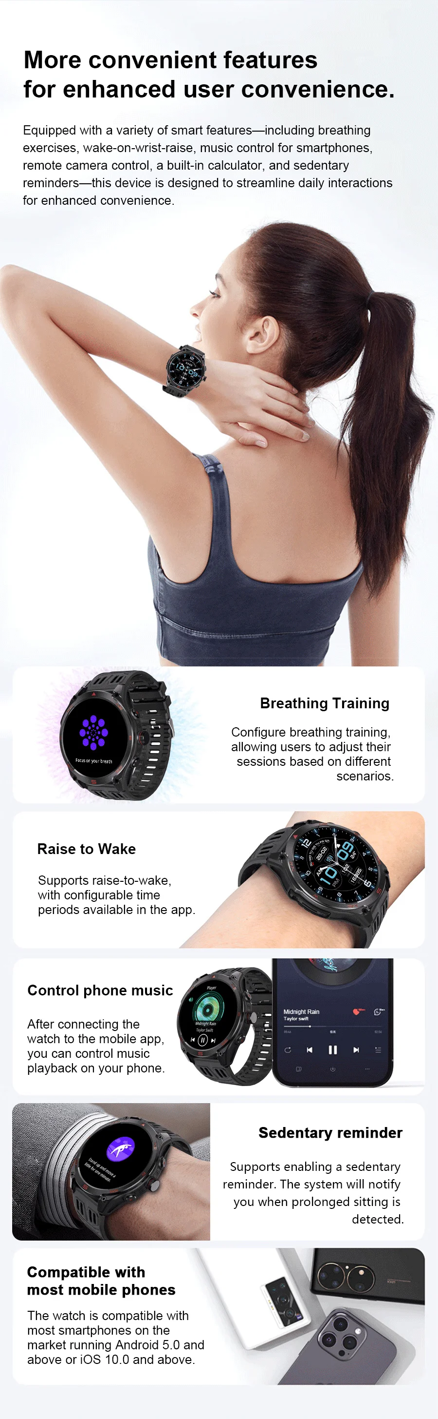 2026New ULtra Military Grade 1000mAh Battery SmartWatch Built in GPS Compass 10ATM Waterproof Sports 1.73 AMOLED Smart watch Men