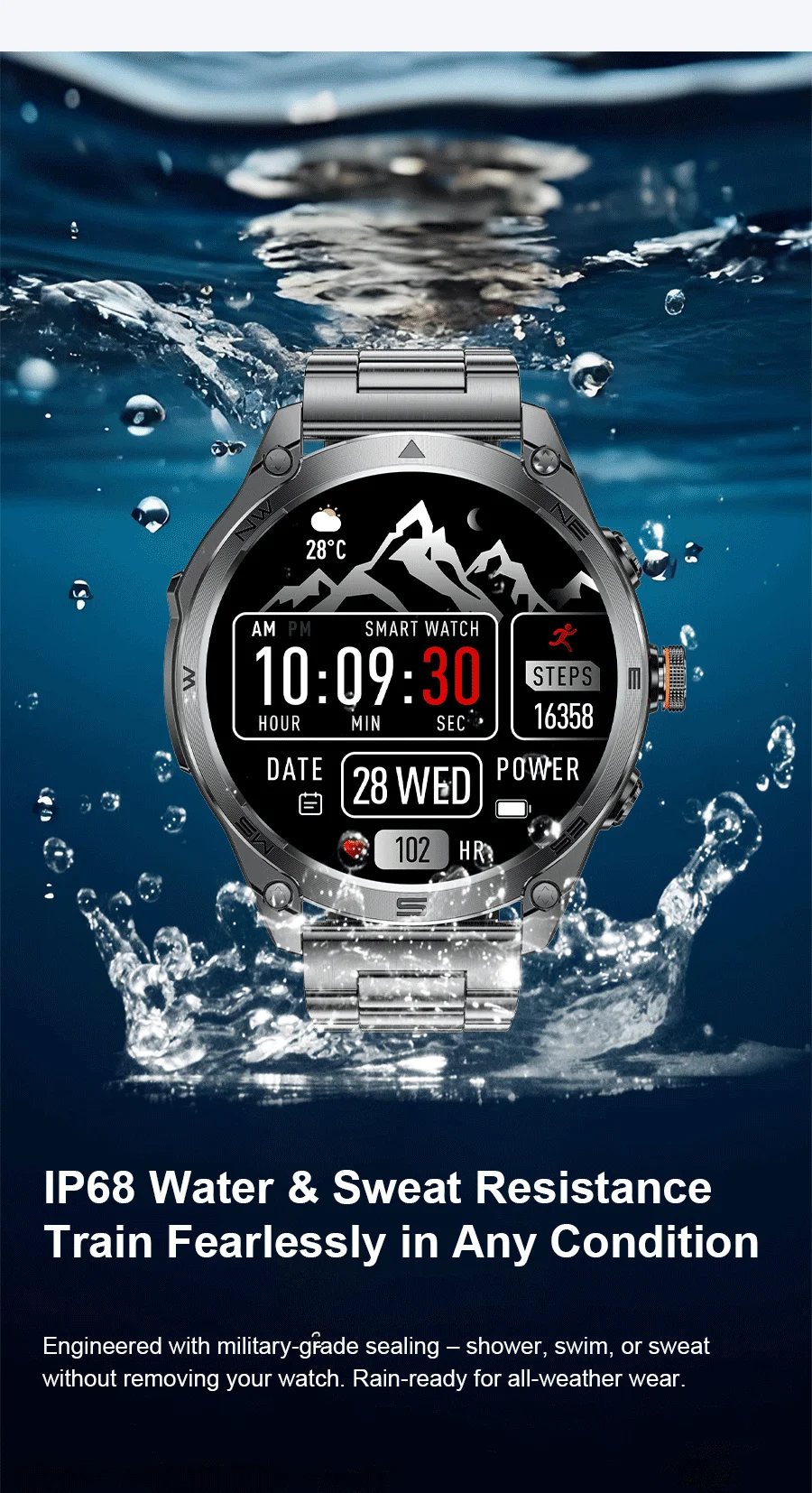 2026New ULtra Military Grade 1000mAh Battery SmartWatch Built in GPS Compass 10ATM Waterproof Sports 1.73 AMOLED Smart watch Men