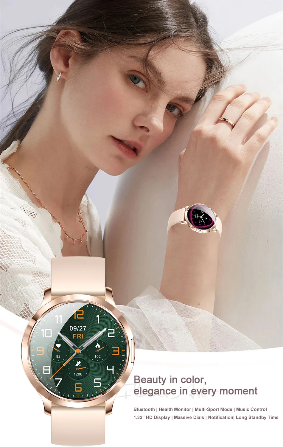 2026 New Ultra-thin Smart Watch For Women 466*466 AMOLED Display Sports Watches BT Call Digital Health Tracker Ladies Smartwatch
