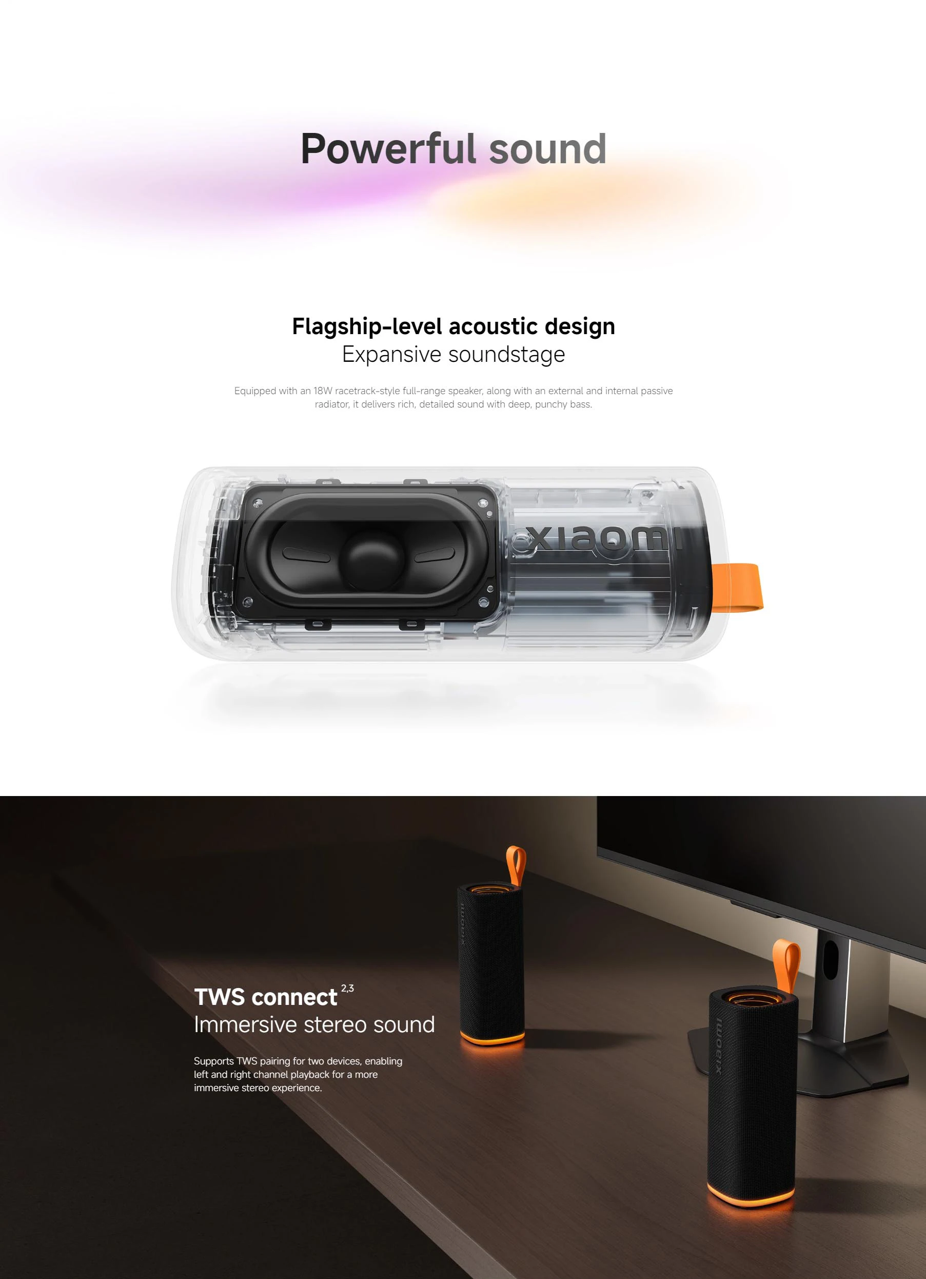 Global Version Xiaomi Sound Play Bluetooth6.0 18W TWS connect 2600mAh IP68 Water and Dust Resistance Outdoor Party Mini Portable