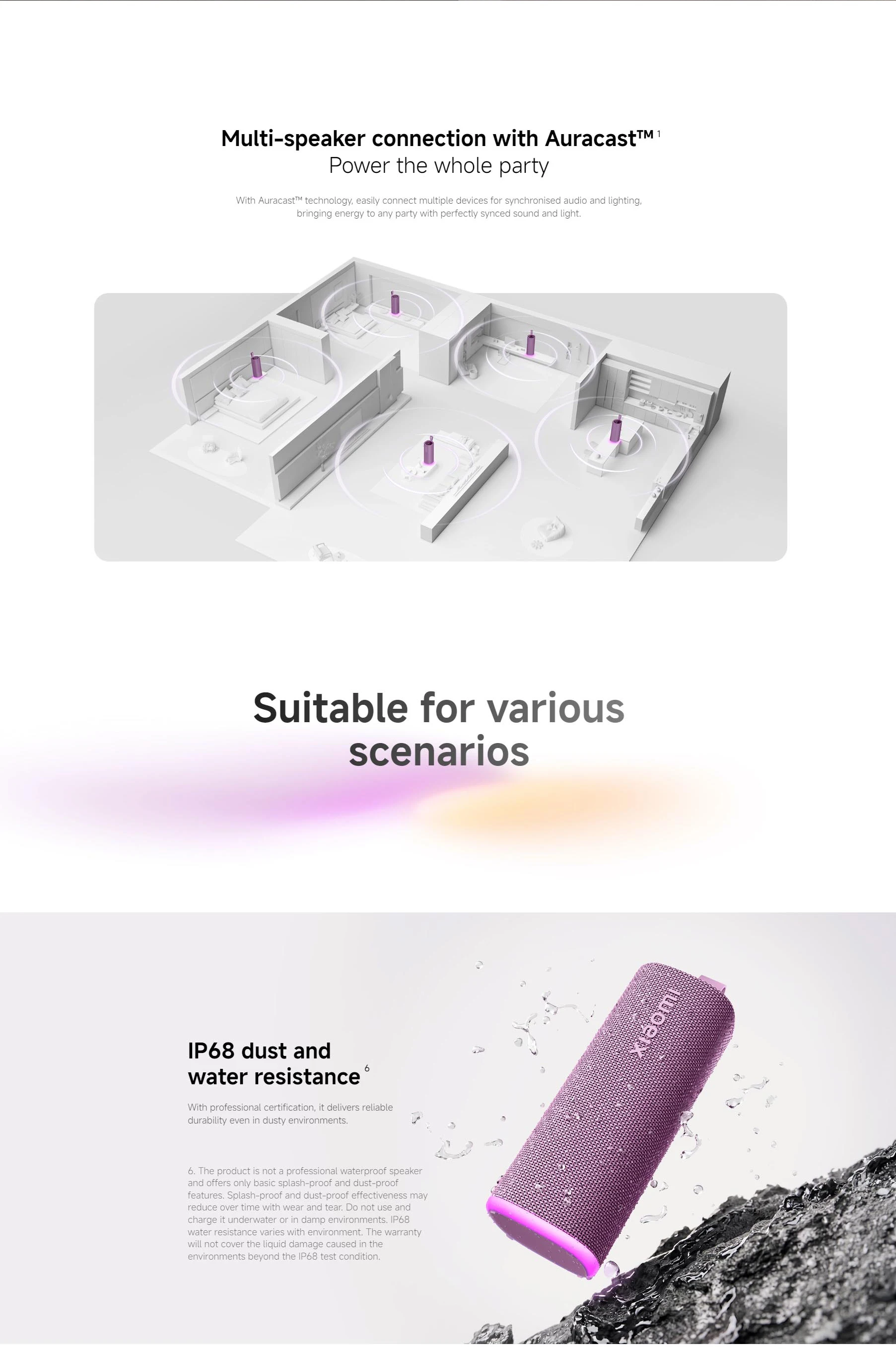 Global Version Xiaomi Sound Play Bluetooth6.0 18W TWS connect 2600mAh IP68 Water and Dust Resistance Outdoor Party Mini Portable