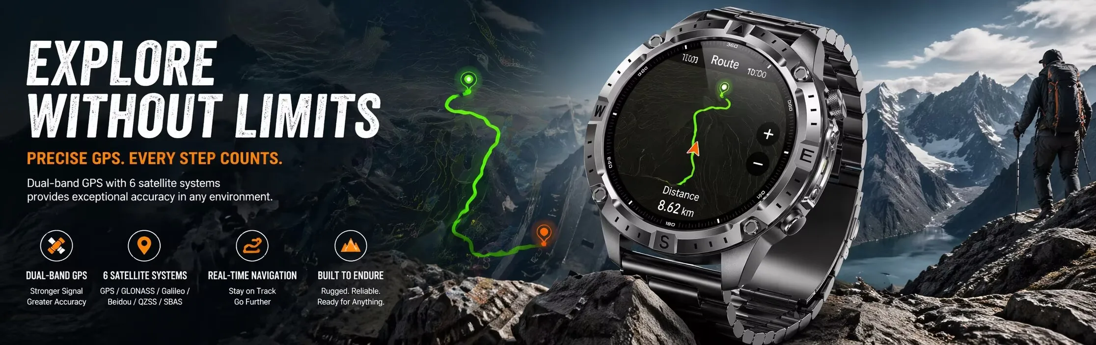 2026 New Army grade TANK GPS Offline Maps Smart Watch 10ATM Waterproof Sports Compass Heart rate HD Bluetooth call Smart watch