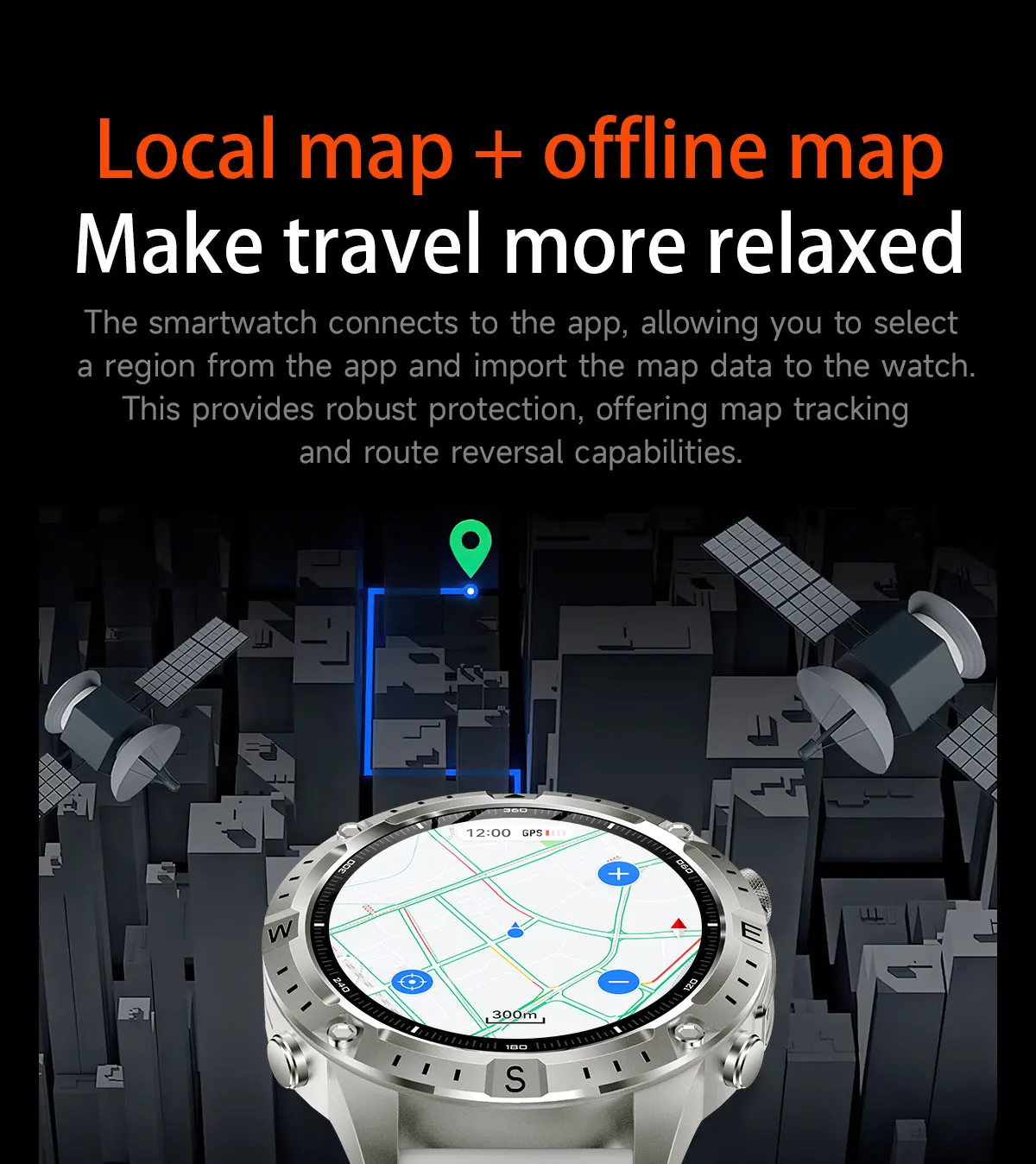 2026 New Army grade TANK GPS Offline Maps Smart Watch 10ATM Waterproof Sports Compass Heart rate HD Bluetooth call Smart watch
