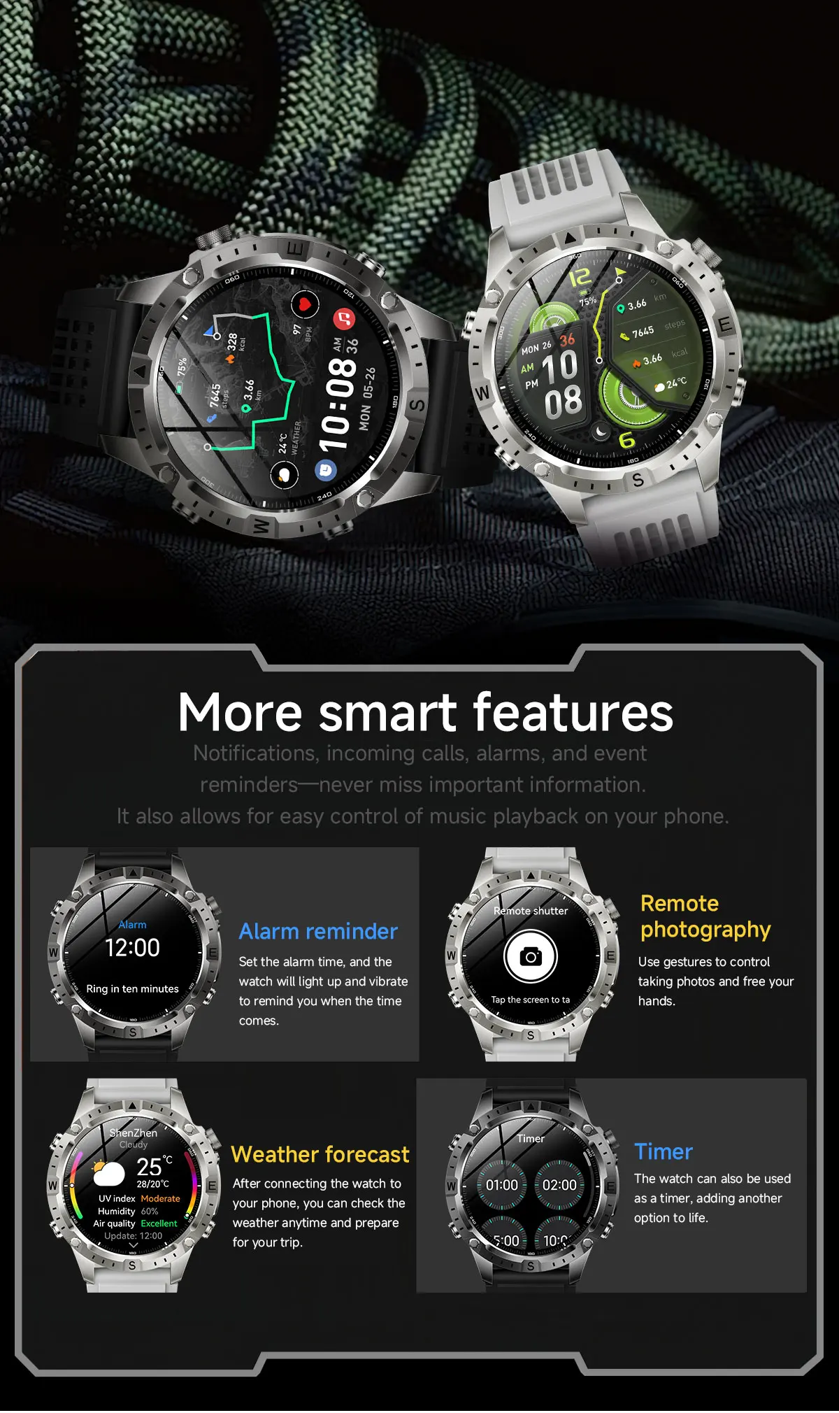 2026 New Army grade TANK GPS Offline Maps Smart Watch 10ATM Waterproof Sports Compass Heart rate HD Bluetooth call Smart watch