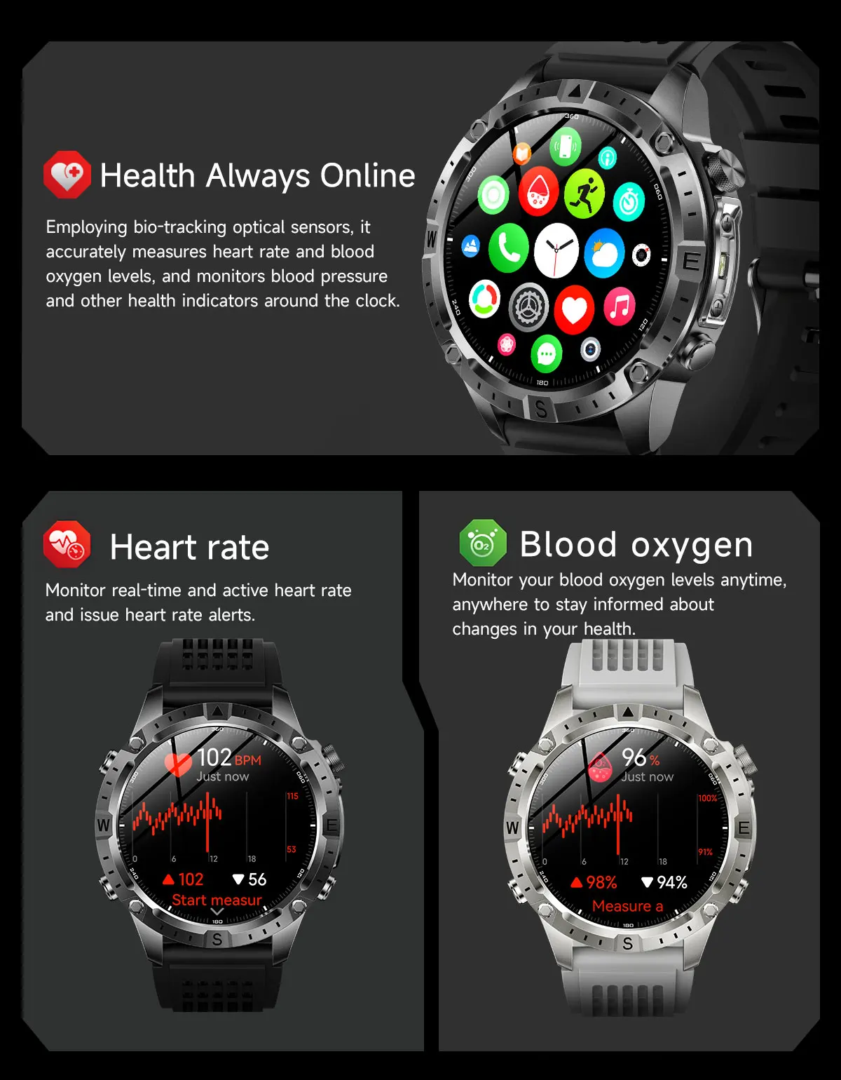 2026 New Army grade TANK GPS Offline Maps Smart Watch 10ATM Waterproof Sports Compass Heart rate HD Bluetooth call Smart watch