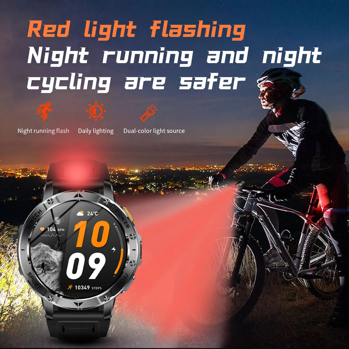 Men Rugged Steel Sport Smart Watch 1400mAh Battery 1.7" HD Bluetooth Call 10ATM Waterproof Heart Rate Fitness Trackr Smartwatch
