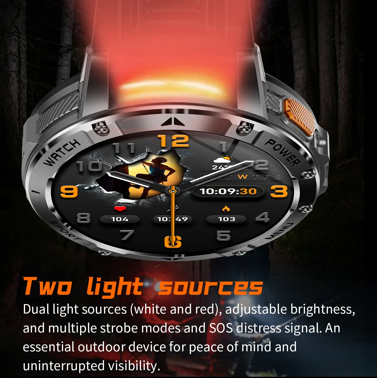 Men Rugged Steel Sport Smart Watch 1400mAh Battery 1.7" HD Bluetooth Call 10ATM Waterproof Heart Rate Fitness Trackr Smartwatch