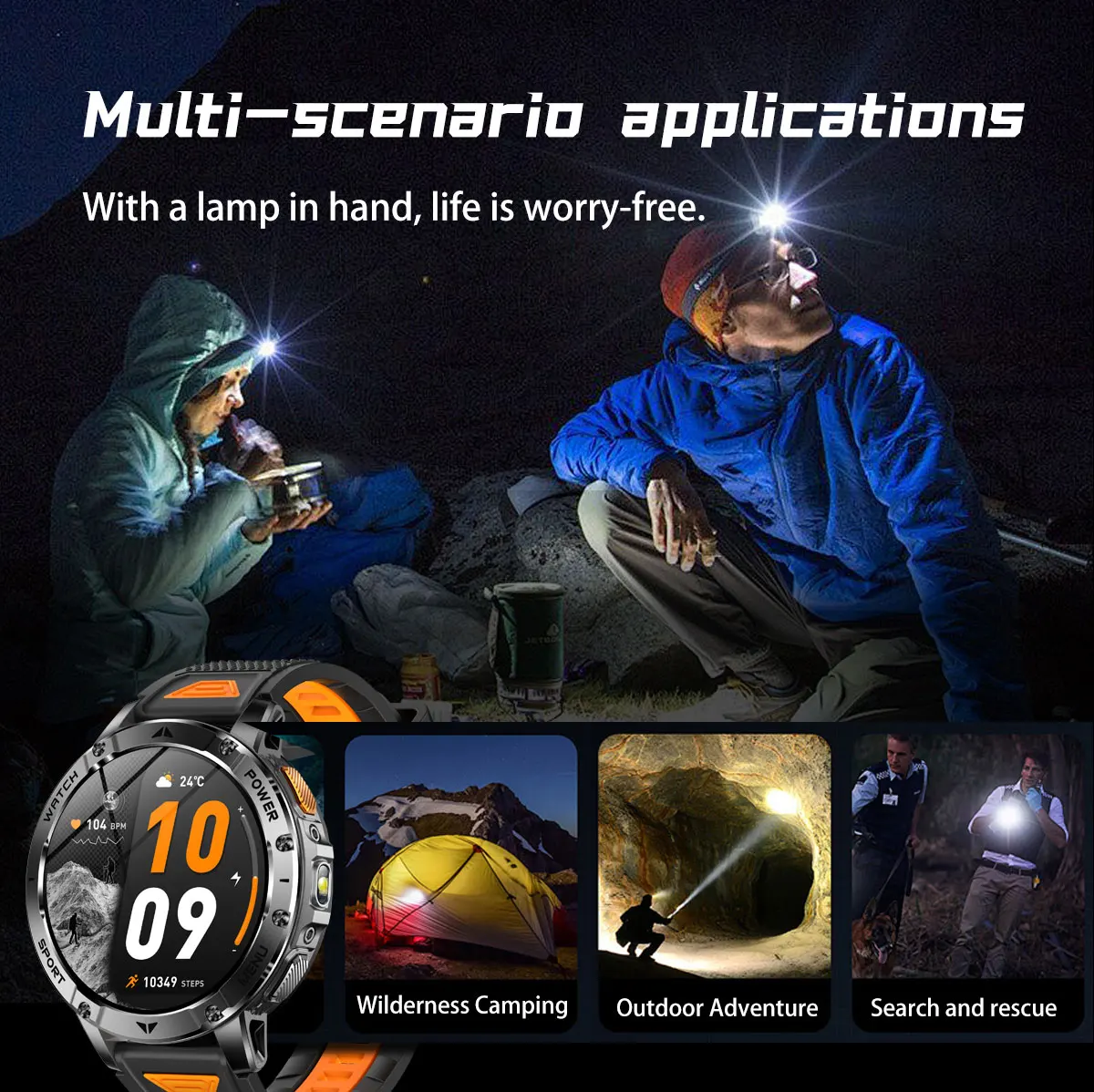 Men Rugged Steel Sport Smart Watch 1400mAh Battery 1.7" HD Bluetooth Call 10ATM Waterproof Heart Rate Fitness Trackr Smartwatch