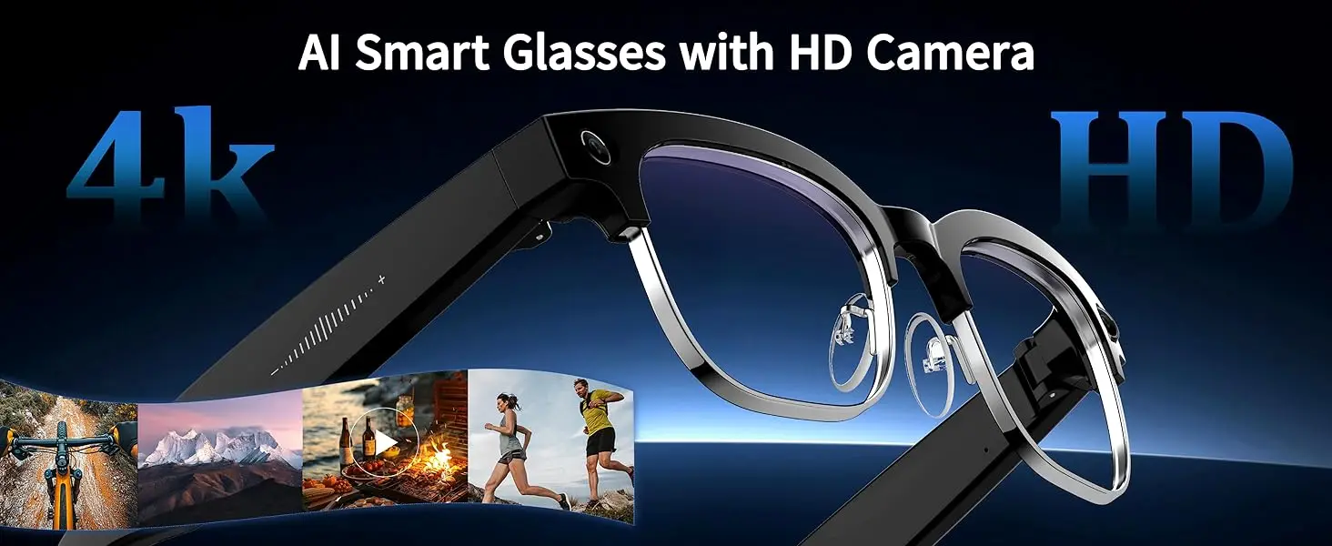 2026 New 4K HD 800W Smart AI Glasses Men 120+Language Translation Video record Take photos Chat GPT Call Music Sunglasses Women