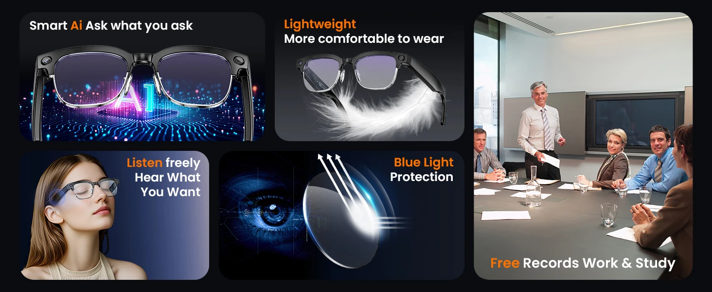 2026 New 4K HD 800W Smart AI Glasses Men 120+Language Translation Video record Take photos Chat GPT Call Music Sunglasses Women