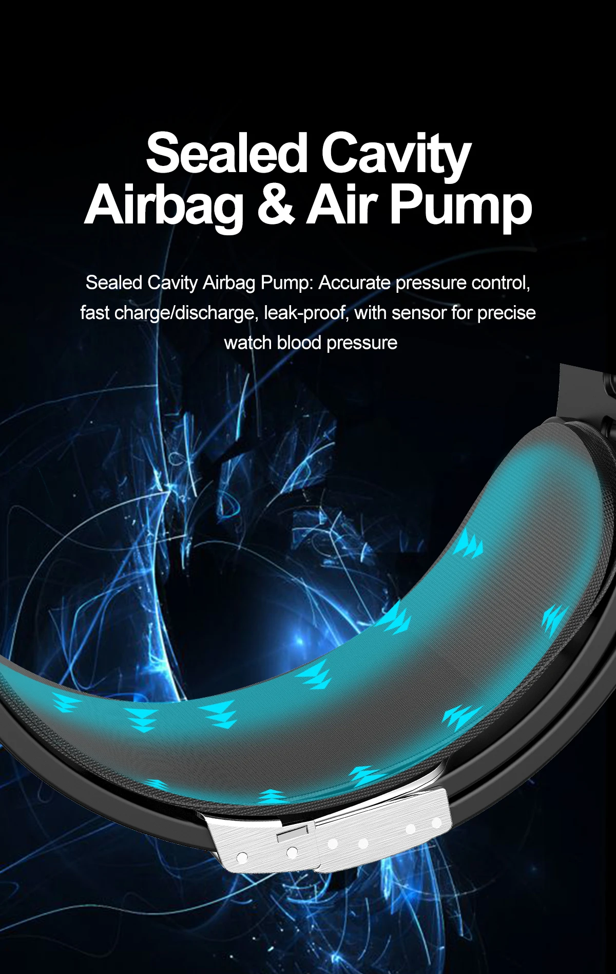 2026 New Air Pump Airbag Smart Watch High Precision Dynamic Blood Pressure Monitor ECG Heart Rate Health Smart watch For Adult