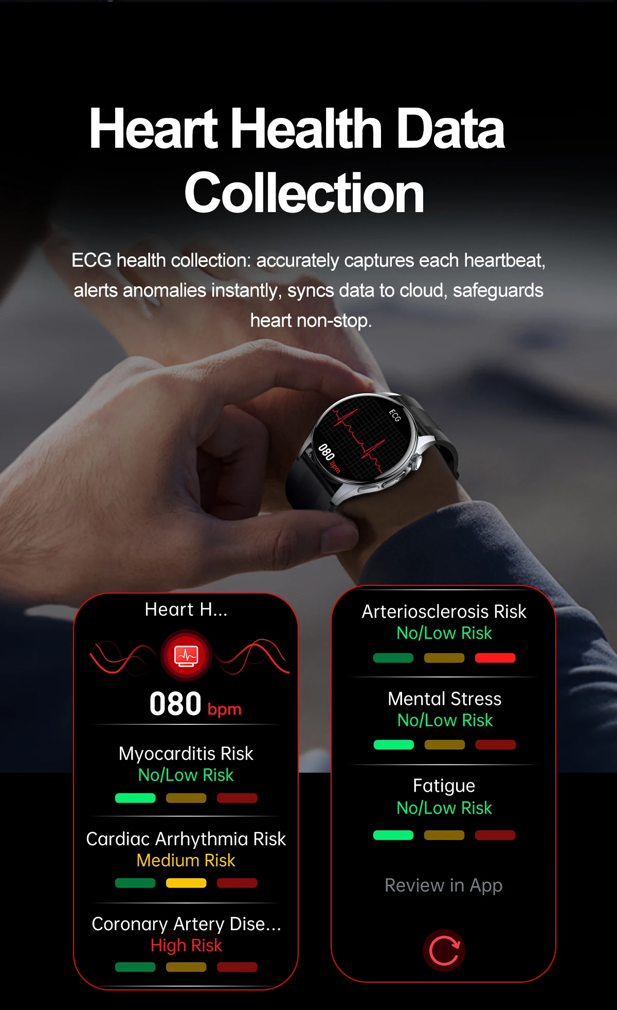 2026 New Air Pump Airbag Smart Watch High Precision Dynamic Blood Pressure Monitor ECG Heart Rate Health Smart watch For Adult