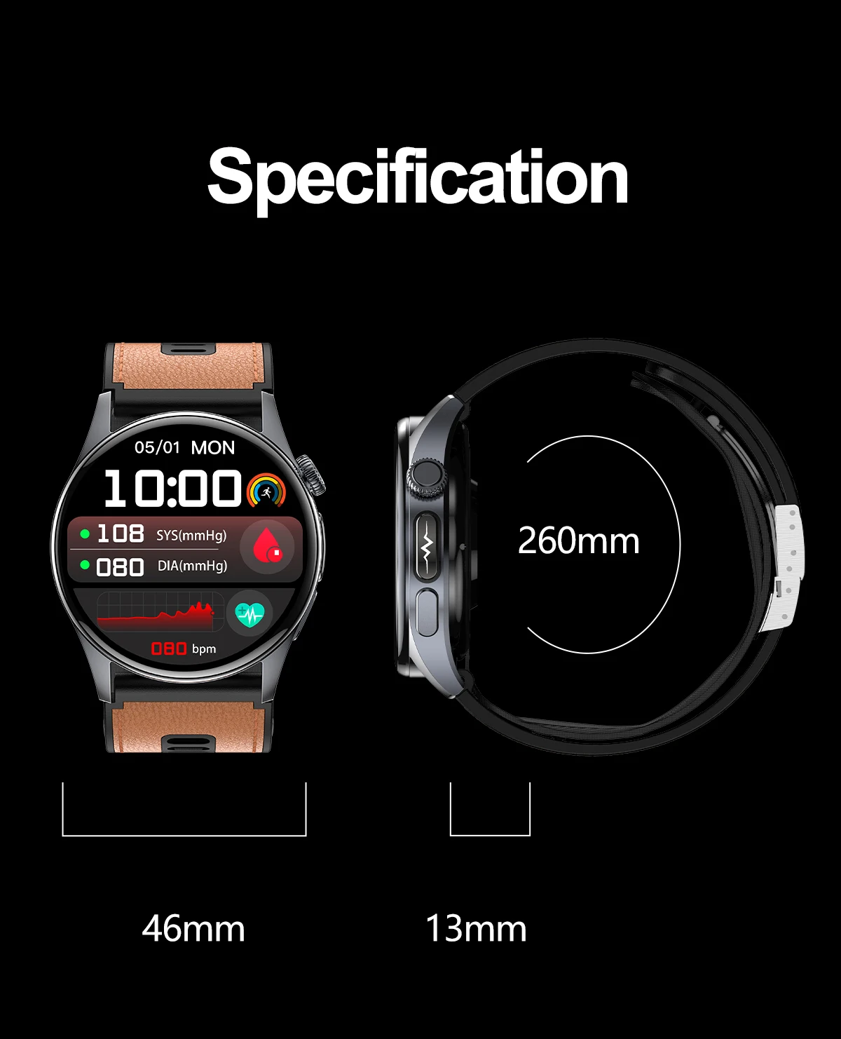 2026 New Air Pump Airbag Smart Watch High Precision Dynamic Blood Pressure Monitor ECG Heart Rate Health Smart watch For Adult